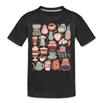 Café - T-shirt bio Premium Enfant - noir - Devant