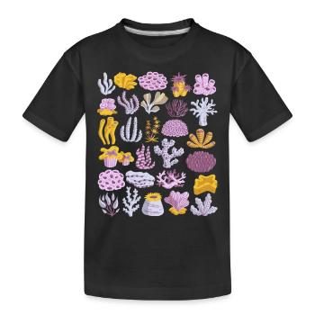 Coral Doodle Récif corallien Récif d’eau de mer - T-shirt bio Premium Enfant - noir - Devant