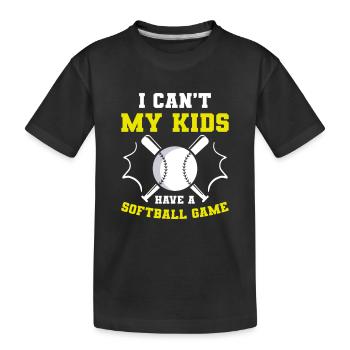 Baseball Softball Mama - Kinder Premium Bio T-Shirt - Schwarz - Vorne