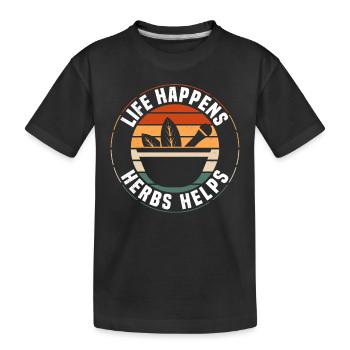 Kräuter Natürliche Heilung - Kinder Premium Bio T-Shirt - Schwarz - Vorne