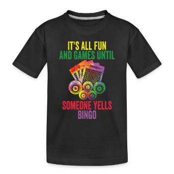 Amusement et jeux au bingo - T-shirt bio Premium Enfant - noir - Devant