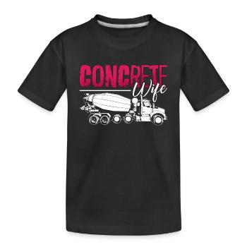 Finition de béton Béton Épouse Maçon de construction - T-shirt bio Premium Enfant - noir - Devant
