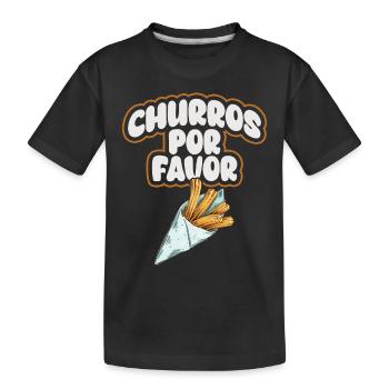 Churros Por Favor Vintage Mexican Churro - Kids' Premium Organic T-Shirt - black - Front