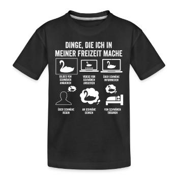 Schwan - Kinder Premium Bio T-Shirt - Schwarz - Vorne