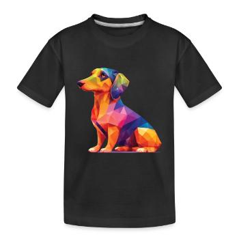 Teckel Chiens Mignon Chien Pet Ami Design - T-shirt bio Premium Enfant - noir - Devant