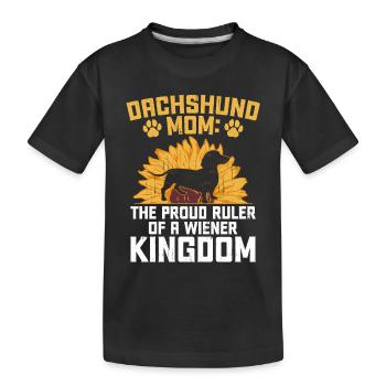 Teckel Maman Le fier souverain d’un royaume viennois - T-shirt bio Premium Enfant - noir - Devant