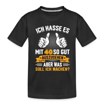 40 Geburtstag 40 Jahre 40 Lebensjahr 40 Lebenalter - Kinder Premium Bio T-Shirt - Schwarz - Vorne
