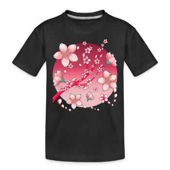 Fleurs de cerisier Culture Japonaise Cadeau Sakura - T-shirt bio Premium Enfant - noir - Devant