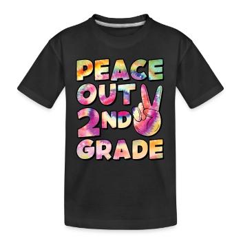 Peace Out 1. Klasse Letzter Schultag - Kinder Premium Bio T-Shirt - Schwarz - Vorne