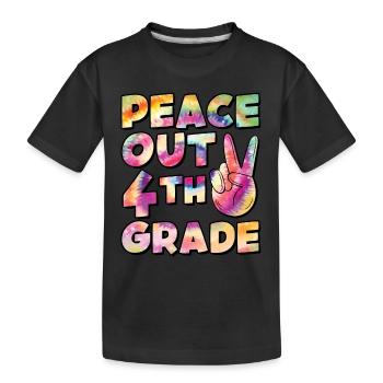 Peace Out 1. Klasse Letzter Schultag - Kinder Premium Bio T-Shirt - Schwarz - Vorne