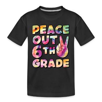 Peace Out 1. Klasse Letzter Schultag - Kinder Premium Bio T-Shirt - Schwarz - Vorne