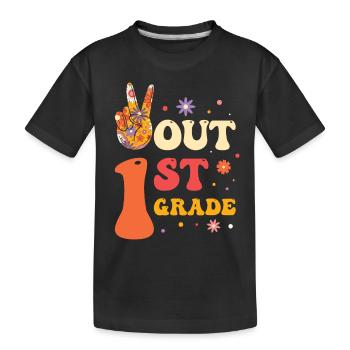 Peace Out 1. Klasse Letzter Schultag - Kinder Premium Bio T-Shirt - Schwarz - Vorne