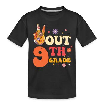 Peace Out 1. Klasse Letzter Schultag - Kinder Premium Bio T-Shirt - Schwarz - Vorne