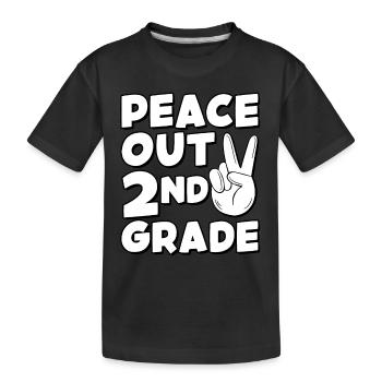 Peace Out 1. Klasse Letzter Schultag - Kinder Premium Bio T-Shirt - Schwarz - Vorne