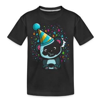 Panda du parti - T-shirt bio Premium Enfant - noir - Devant