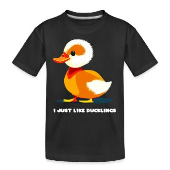 Entchen Cute süß niedlich - Kinder Premium Bio T-Shirt - Schwarz - Vorne