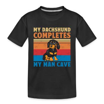 Mon teckel complète mon homme Cave Dog Lover Lover Dog O - T-shirt bio Premium Enfant - noir - Devant