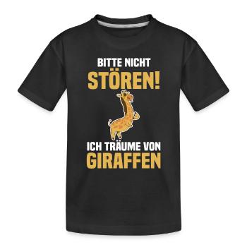 Giraffe Giraffen - Kinder Premium Bio T-Shirt - Schwarz - Vorne