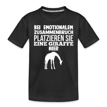 Giraffe Giraffen - Kinder Premium Bio T-Shirt - Schwarz - Vorne