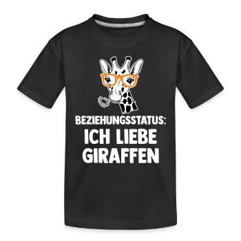 Giraffe Giraffen - Kinder Premium Bio T-Shirt - Schwarz - Vorne