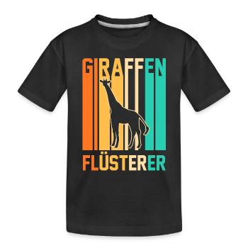 Giraffe Giraffen - Kinder Premium Bio T-Shirt - Schwarz - Vorne