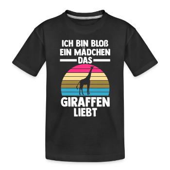 Giraffe Giraffen - Kinder Premium Bio T-Shirt - Schwarz - Vorne