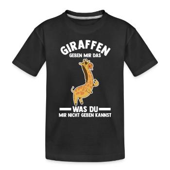 Giraffe Giraffen - Kinder Premium Bio T-Shirt - Schwarz - Vorne