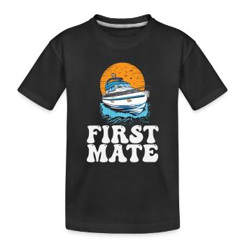 First Mate Motorboating Squad Lake Life Pontoon - T-shirt bio Premium Enfant - noir - Devant