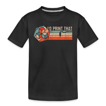 Impression 3D Imprimante 3D Retro Design Slice Print - T-shirt bio Premium Enfant - noir - Devant