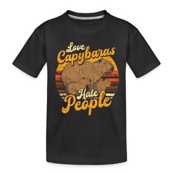 Capybara Capybara Love Rétro - T-shirt bio Premium Enfant - noir - Devant