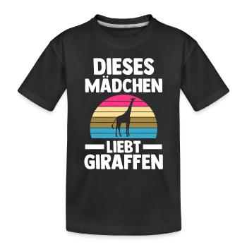 Giraffe Giraffen - Kinder Premium Bio T-Shirt - Schwarz - Vorne