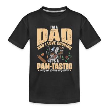 Papa Kochen Vatertag Papa Witz Geburtstag - Kinder Premium Bio T-Shirt - Schwarz - Vorne