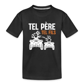 Tel Père Tel Fils Quad Antenne Cubique Moto - Kinder Premium Bio T-Shirt - Schwarz - Vorne