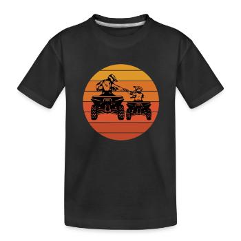Tel Père Tel Fils Quad Antenne Cubique Moto - Kinder Premium Bio T-Shirt - Schwarz - Vorne