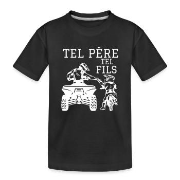 Tel Père Tel Fils Quad Antenne Cubique Moto - Kinder Premium Bio T-Shirt - Schwarz - Vorne