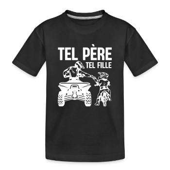 Tel Père Tel Fils Quad Antenne Cubique Moto - Kinder Premium Bio T-Shirt - Schwarz - Vorne