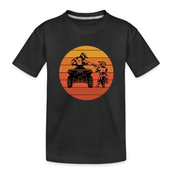 Tel Père Tel Fils Quad Antenne Cubique Moto - Kinder Premium Bio T-Shirt - Schwarz - Vorne
