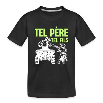 Tel Père Tel Fils Quad Antenne Cubique Moto - Kinder Premium Bio T-Shirt - Schwarz - Vorne