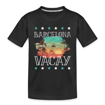 Barcelona Urlaub - Kinder Premium Bio T-Shirt - Schwarz - Vorne