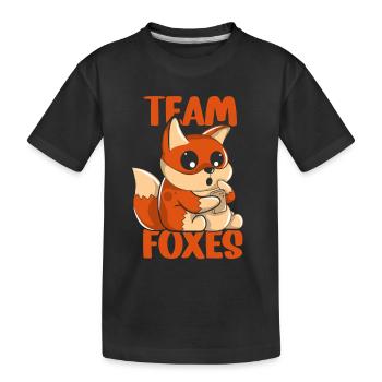 Team Füchse Sprüche Fuchs Liebhaber Tier - Kinder Premium Bio T-Shirt - Schwarz - Vorne