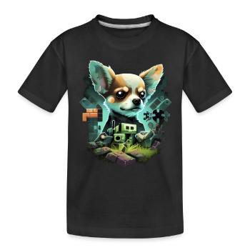 Chihuahua | Gaming Gamer Funny Comic Videogame - Kids' Premium Organic T-Shirt - black - Front