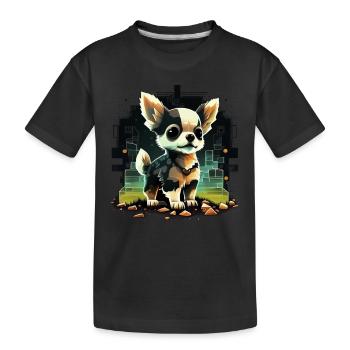 Chihuahua | Gaming Gamer Funny Comic Videogame - Kids' Premium Organic T-Shirt - black - Front