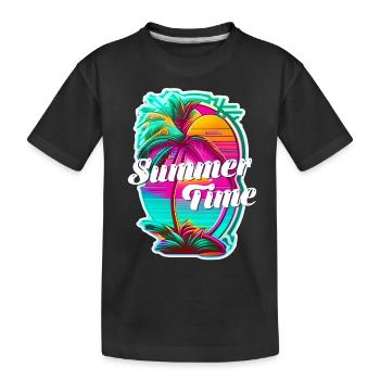 Sommerzeit - Strand und Sommer - Kinder Premium Bio T-Shirt - Schwarz - Vorne