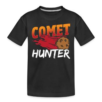 Comet Hunter Astronomy Constellation Map - Kids' Premium Organic T-Shirt - black - Front