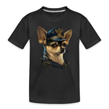 Chihuahua | Polizei Polizist Polizistin Hut - Kinder Premium Bio T-Shirt - Schwarz - Vorne