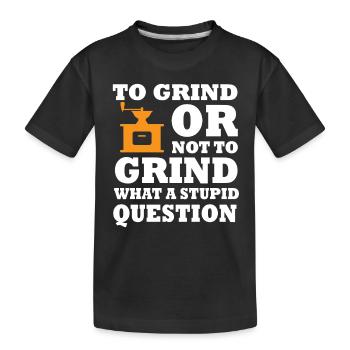 Lustiges Manuelles Kaffeemühlen Design - Kinder Premium Bio T-Shirt - Schwarz - Vorne