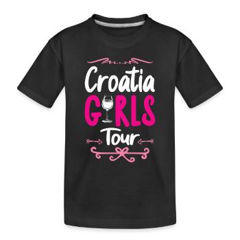 Tournée des filles en Croatie - T-shirt bio Premium Enfant - noir - Devant