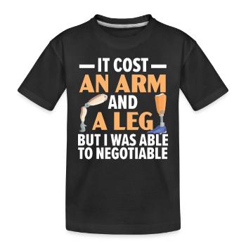 Cela a coûté un bras et une jambe, mais j’étais dans - T-shirt bio Premium Enfant - noir - Devant