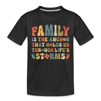 Familien Retro Spruch Liebe Inspiration - Kinder Premium Bio T-Shirt - Schwarz - Vorne