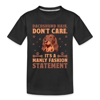 Dackelhaar ist es egal, es ist ein modisches Statement - Kinder Premium Bio T-Shirt - Schwarz - Vorne
